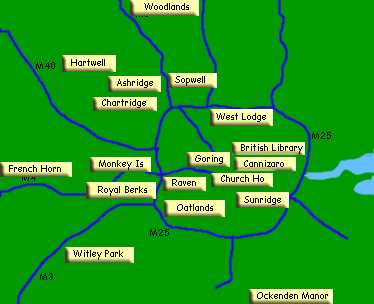 Conference hotels, greater london map